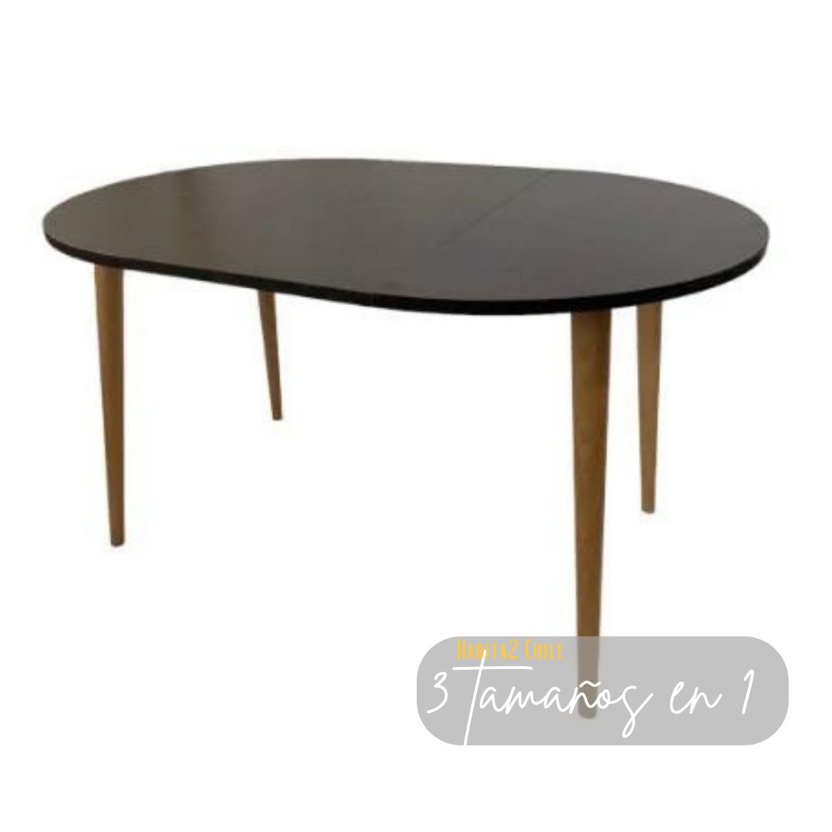 HABITA2 CHILE - Mesa Extensible Negra 100-180 CM