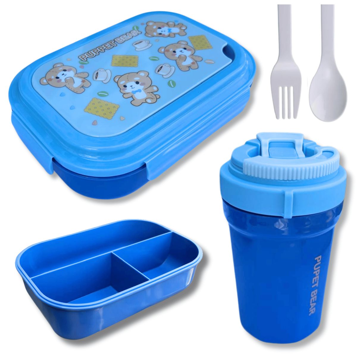 LINE - Fiambrera Contenedor 1100 Ml Táper Hermético + Vaso Plástico Infantil