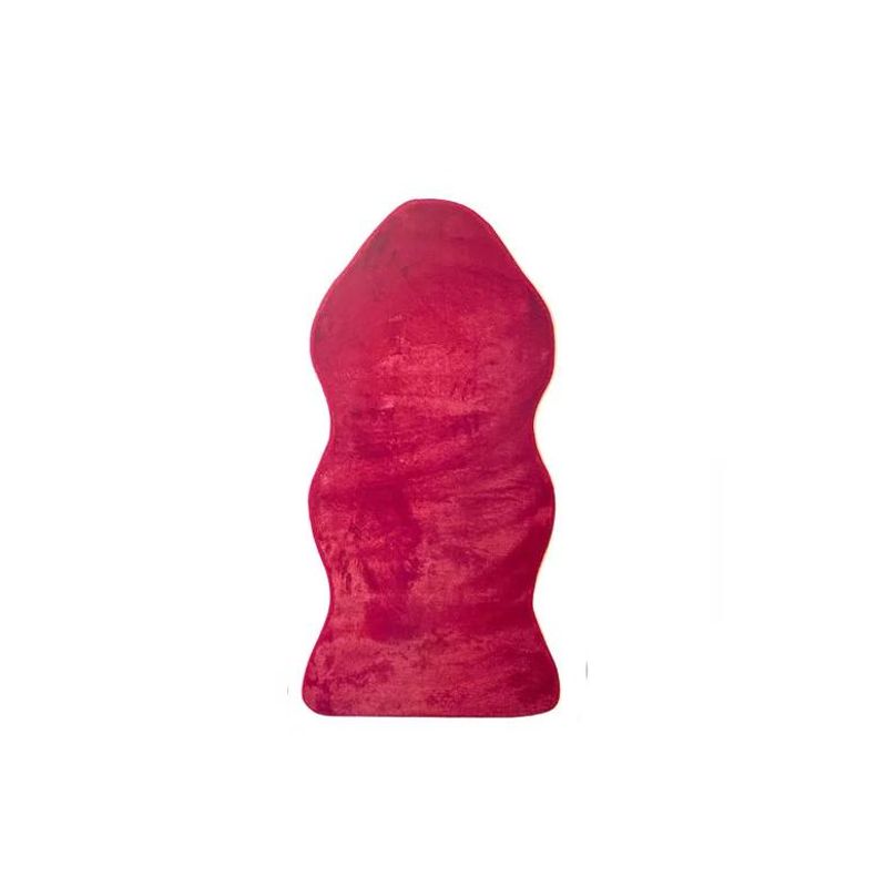 GENERICO - Alfombra peluda para bajada de Cama color Roja