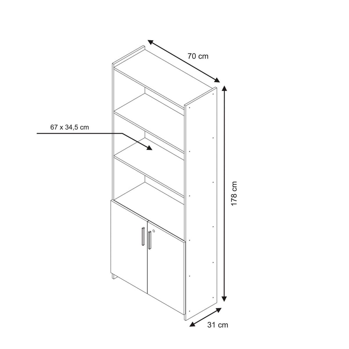 HOME MOBILI - Librero Zion 2 Puertas Cafe