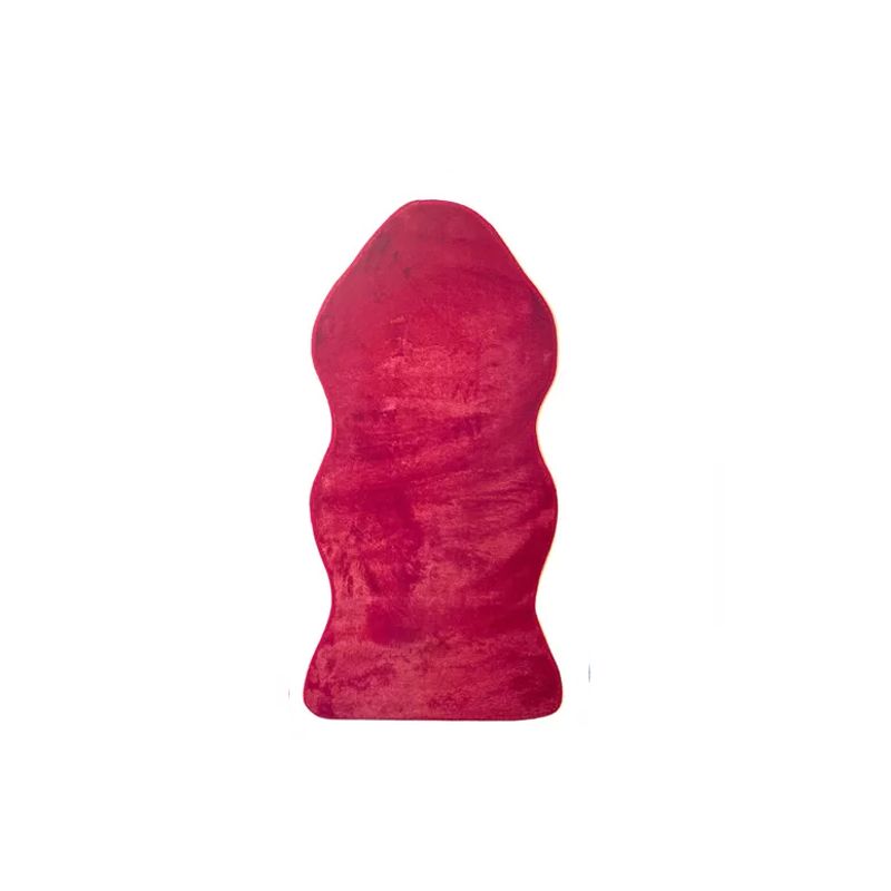 GENERICO - Alfombra peluda para bajada de Cama color Roja