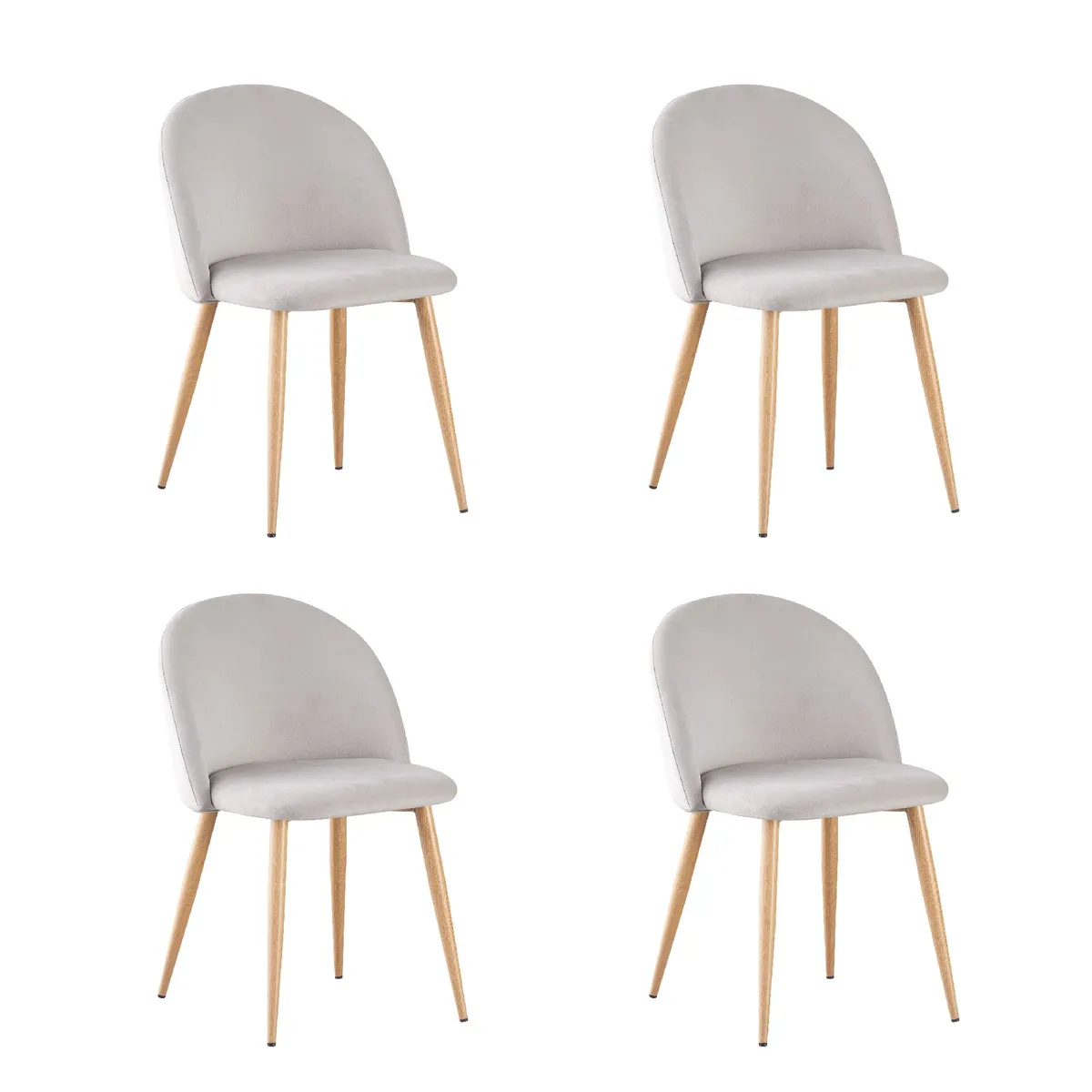 RELAN - Set x4 Sillas de Comedor Top Living Dinka Cielo Terciopelo