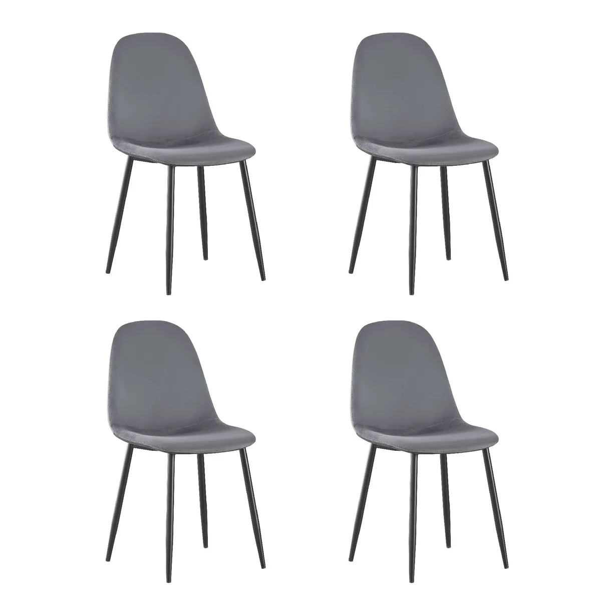 RELAN - Set x4 Sillas de Comedor Eames Top Living Ralina Terciopelo