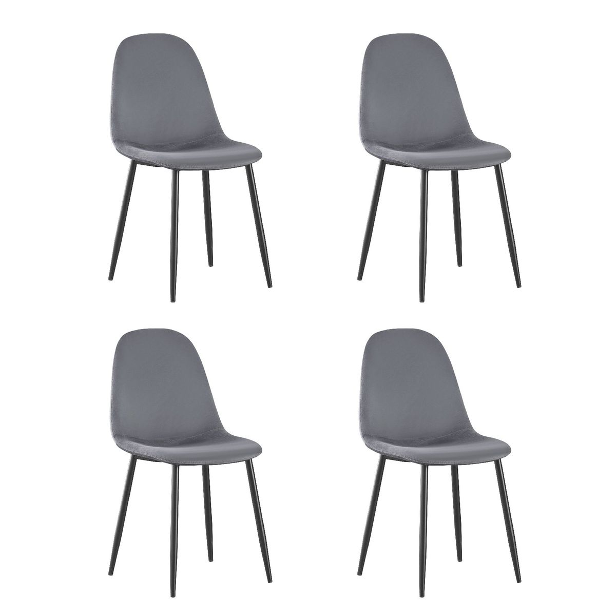 RELAN - Set x4 Sillas de Comedor Eames Top Living Ralina Terciopelo