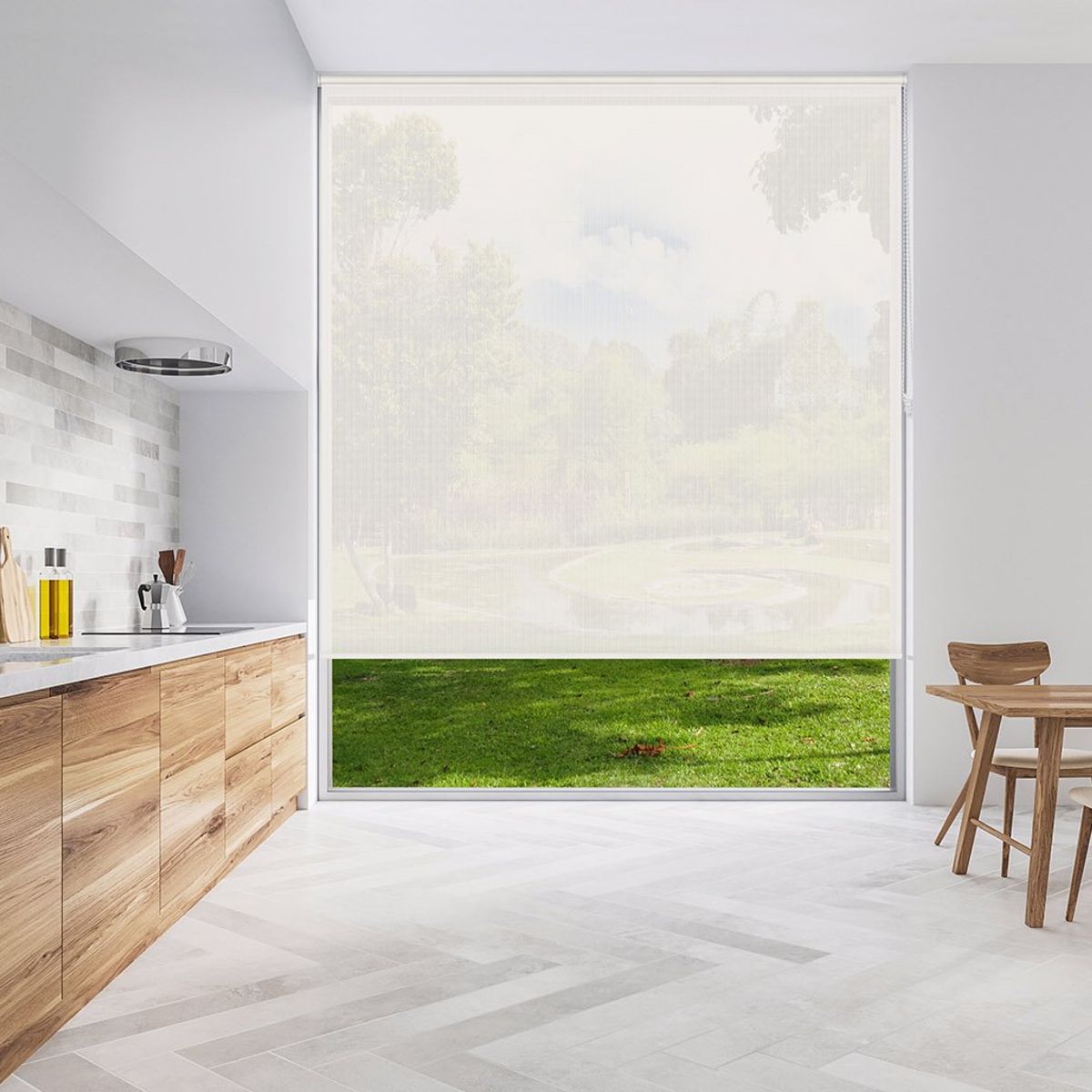 VIEWTEX - Cortina Roller Screen 1% 150X250 Blanca Lino Premium
