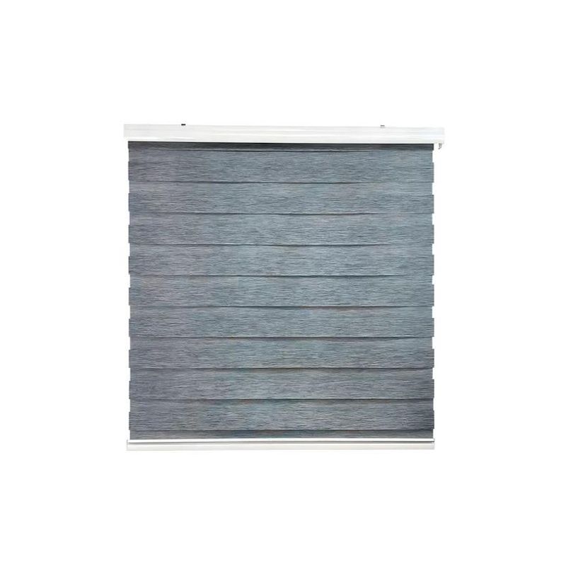 GENERICO - Cortina Roller Duo Zebra Día Noche 150x200cm Gris Jaspeado