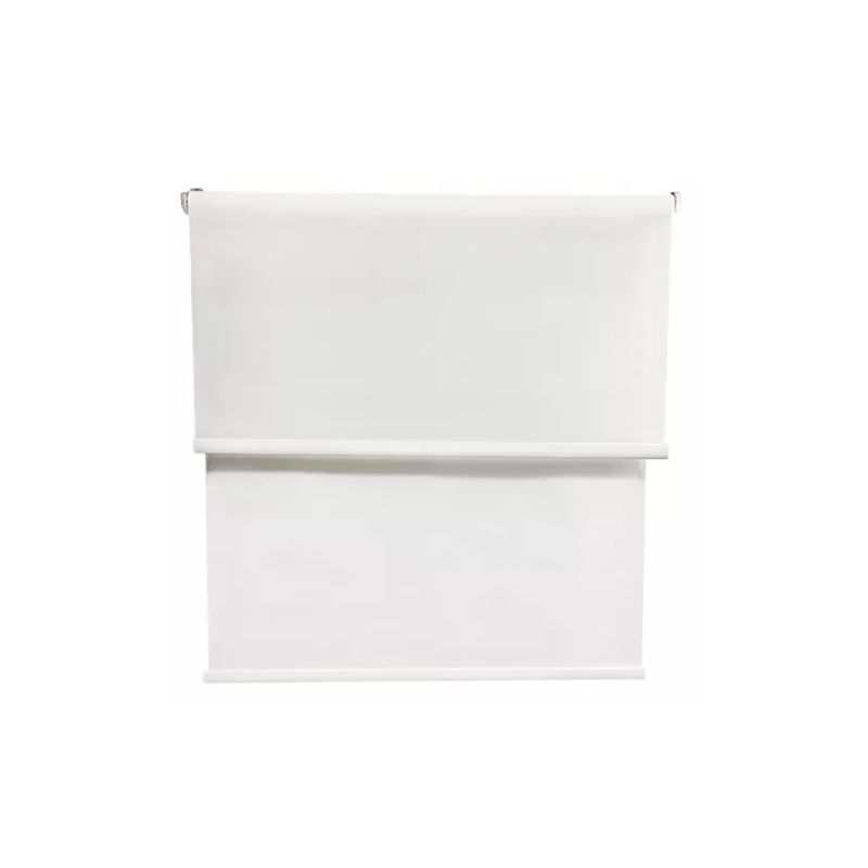 GENERICO - Cortina Roller Blackout 2 Paños 120x240 Doble Visillo Blanco Sin Cenefa
