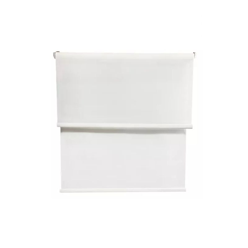 GENERICO - Cortina Roller Blackout 2 Paños 160x240 Doble Visillo Blanco Sin Cenefa