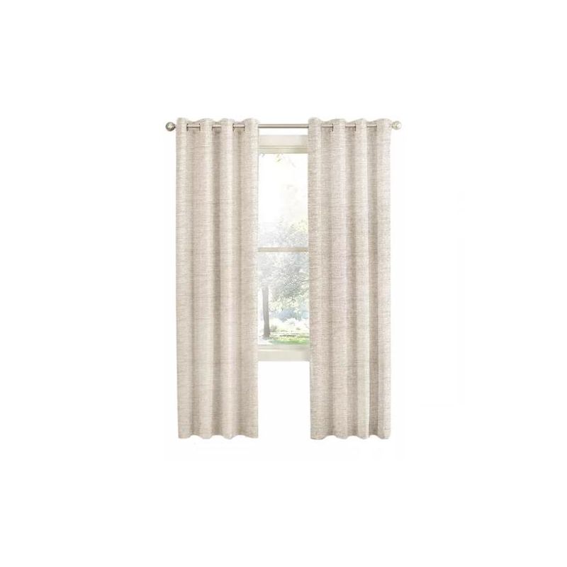 GENERICO - Cortina Blackout 100% 2 Paños 140x220cm Textura Lino Crudo