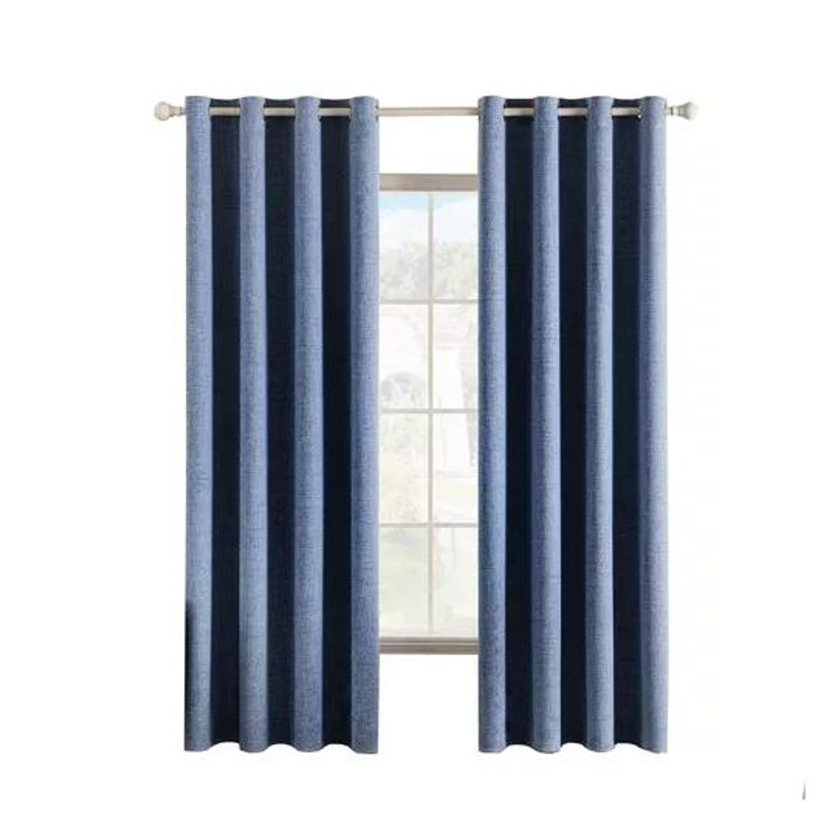 GENERICO - Cortina Blackout 100% 2 Paños 140x220cm Textura Lino Denim