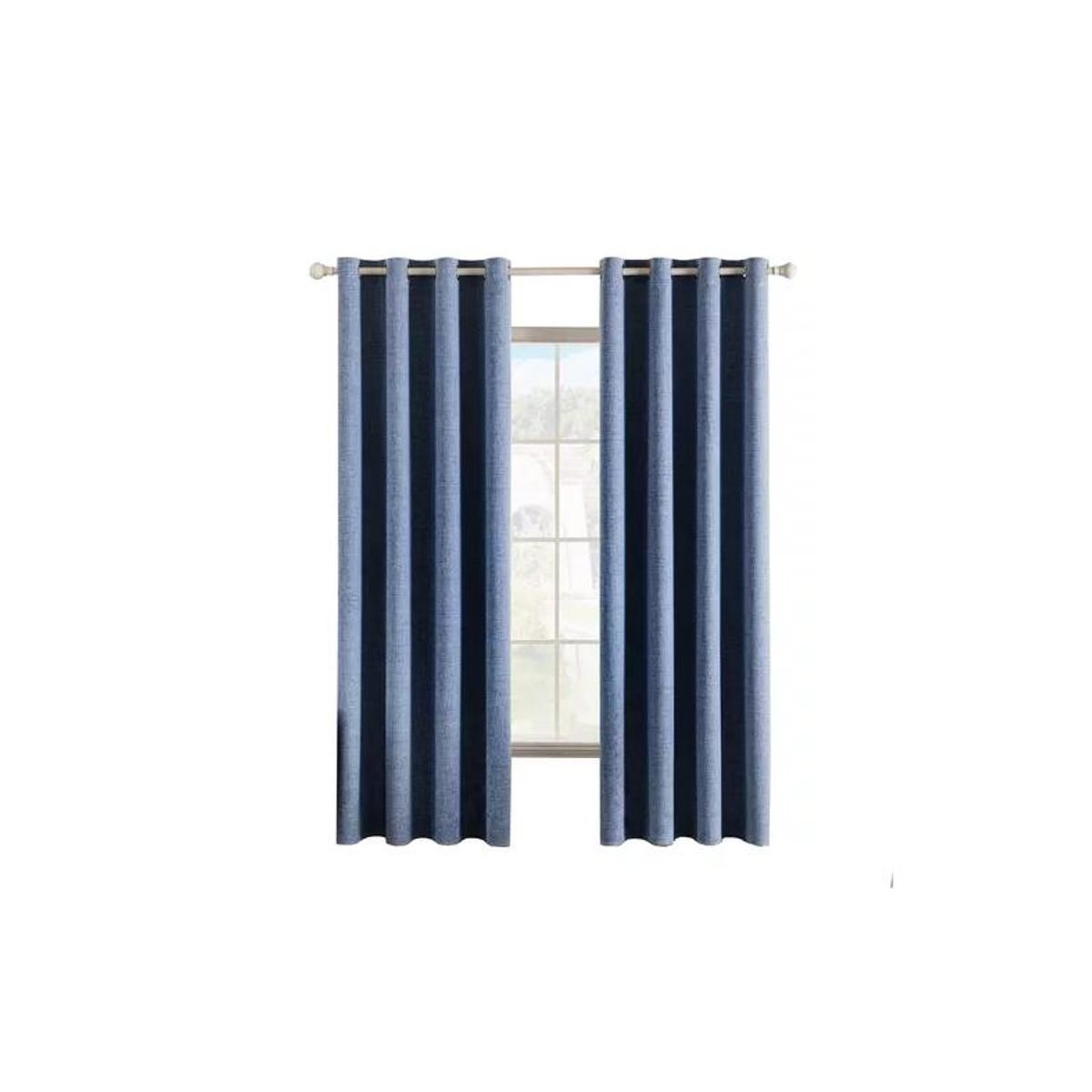 GENERICO - Cortina Blackout 100% 2 Paños 140x220cm Textura Lino Denim
