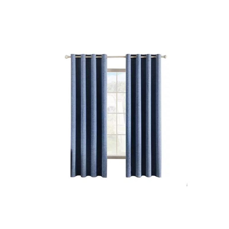 GENERICO - Cortina Blackout 100% 2 Paños 140x220cm Textura Lino Denim