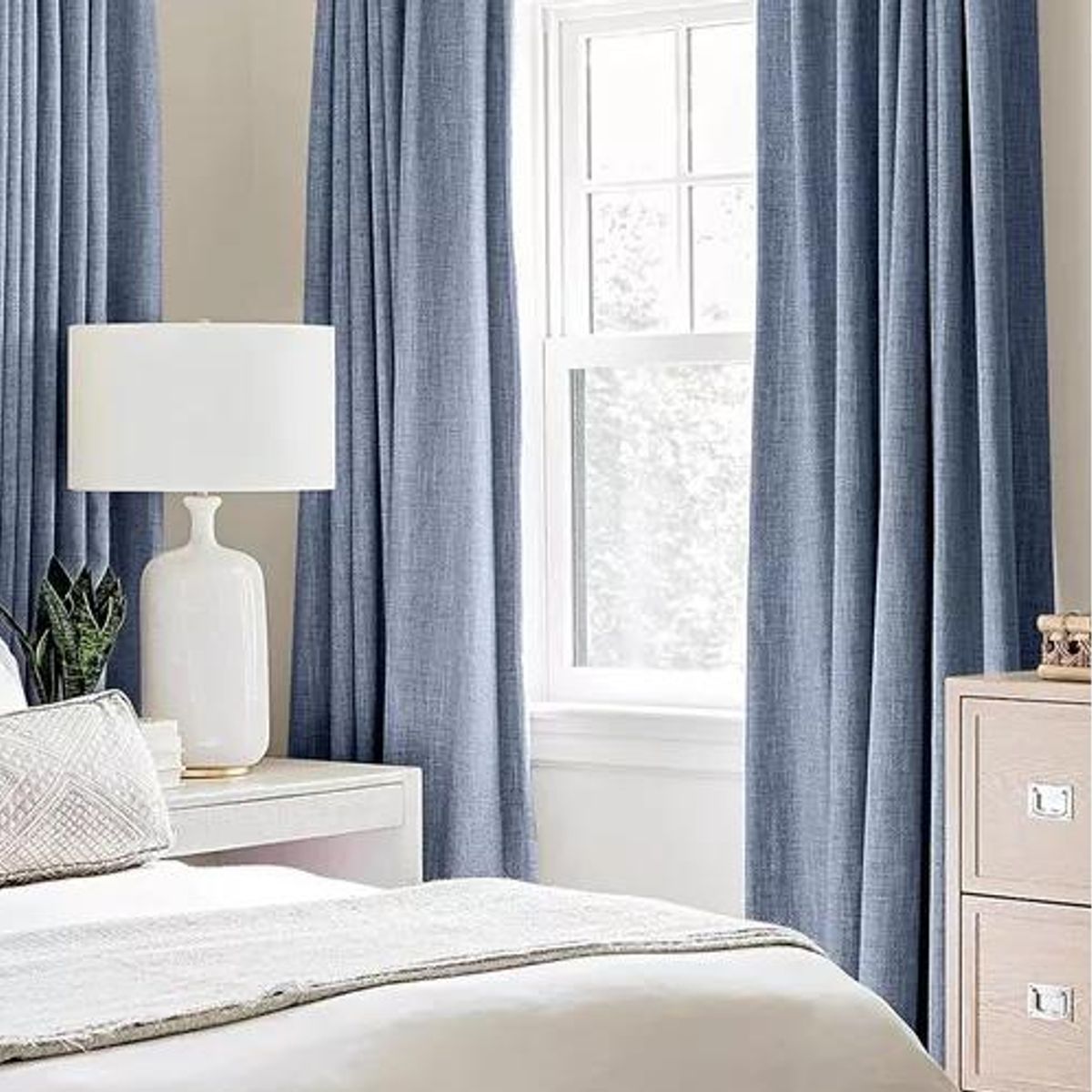GENERICO - Cortina Blackout 100% 2 Paños 140x220cm Textura Lino Denim