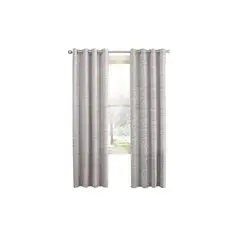 GENERICO - Cortina Blackout 100% 2 Paños 140x220cm Textura Lino Gris Claro