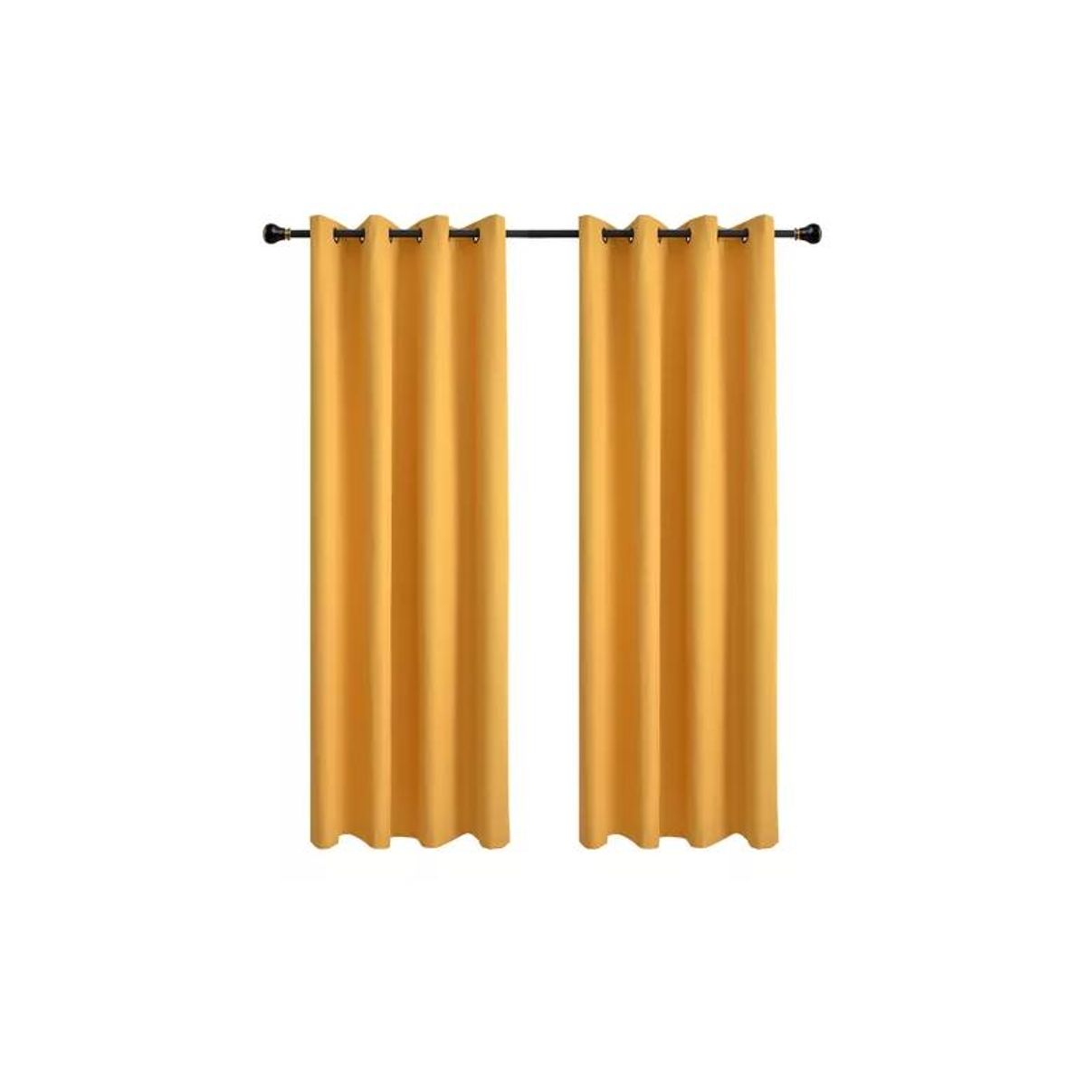 GENERICO - Cortina Lino Con Blackout Engomado Térmica 140x220 Amarillo