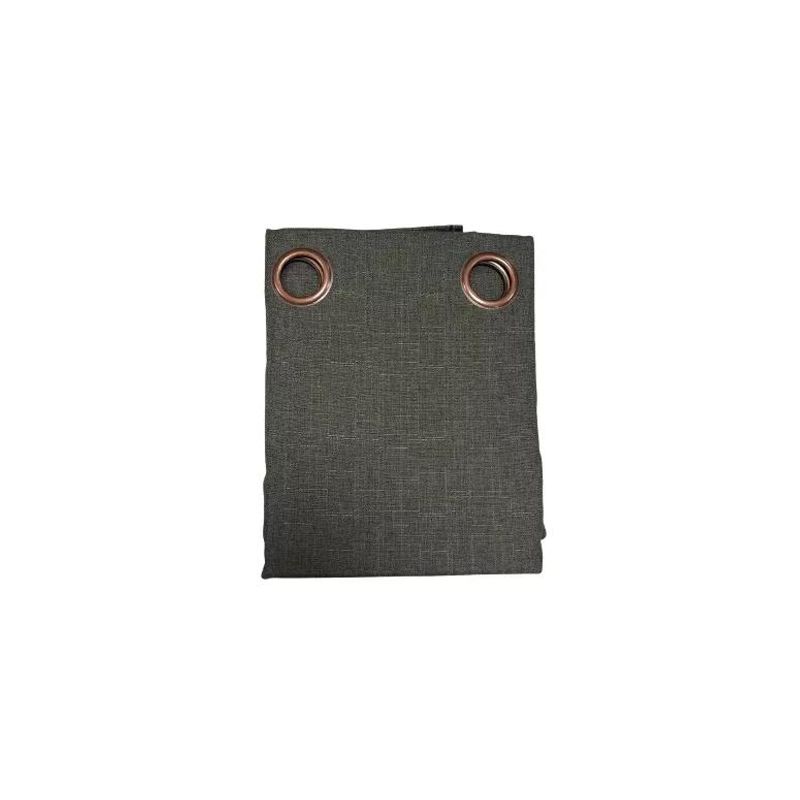 GENERICO - Cortina Lino Con Blackout Engomado Térmica 140x220 Gris Grafito