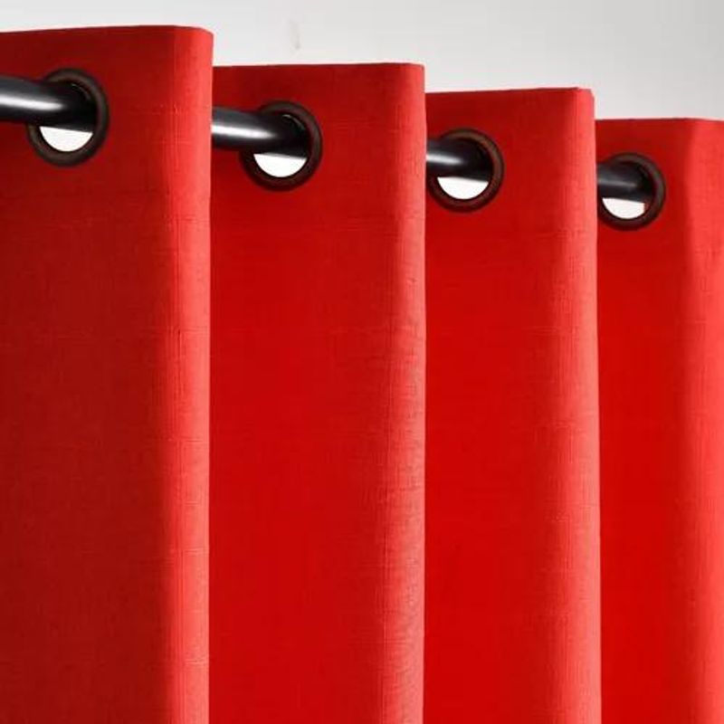 GENERICO - Cortina Lino Con Blackout Engomado Térmica 140x220 Rojo