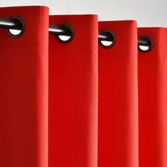 GENERICO - Cortina Lino Con Blackout Engomado Térmica 140x220 Rojo