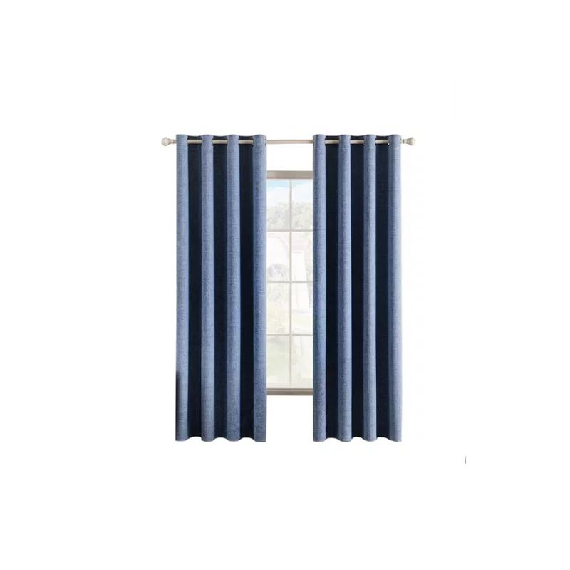 GENERICO - Cortina Blackout 100% 2 Paños 140x220cm Textura Lino Denim