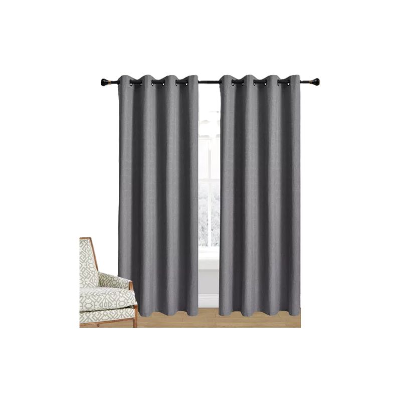GENERICO - Cortina Lino Con Blackout Engomado Térmica 140x220 Gris Osc