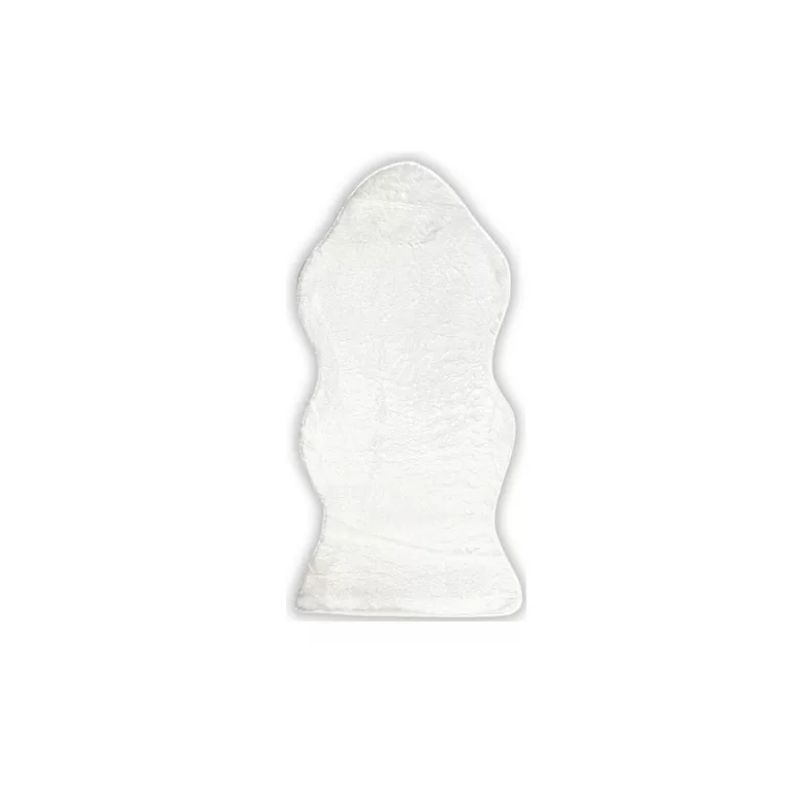 GENERICO - Alfombra peluda para bajada de Cama color Blanco