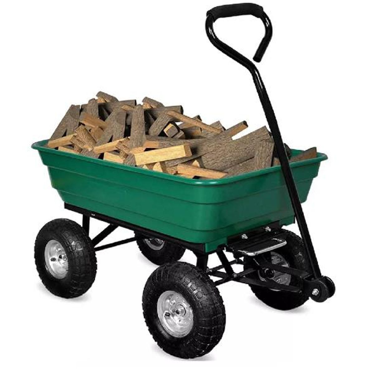 GENERICO - Carro de carga con ruedas plástico color verde
