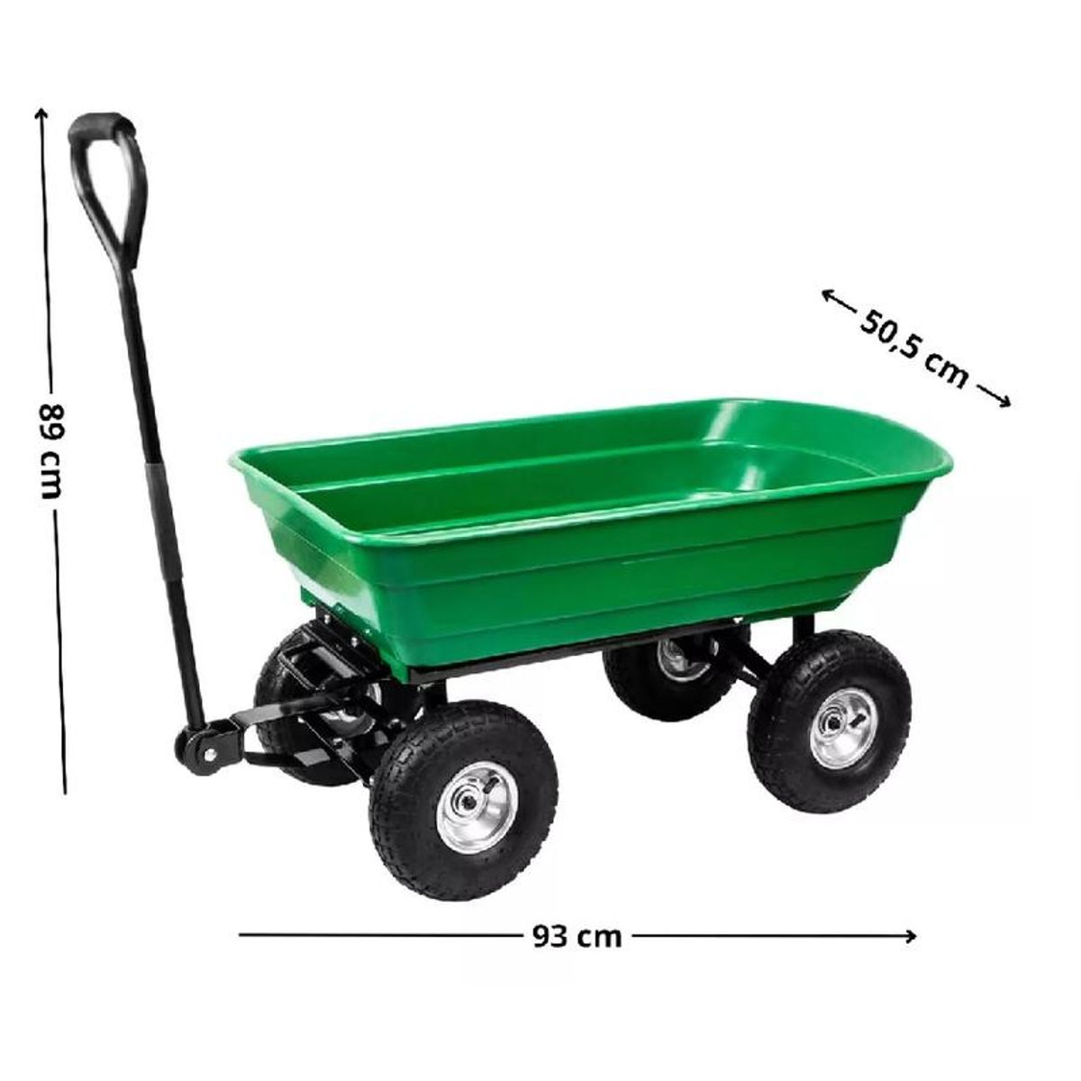 GENERICO - Carro de carga con ruedas plástico color verde
