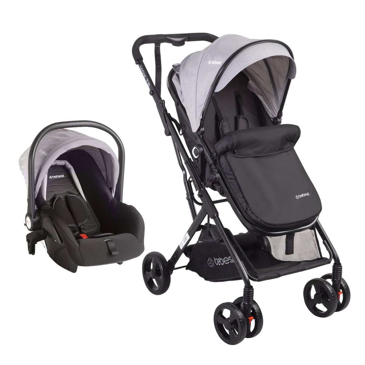 BEBESIT - Coche Cuna Travel System Vox Gris Bebesit