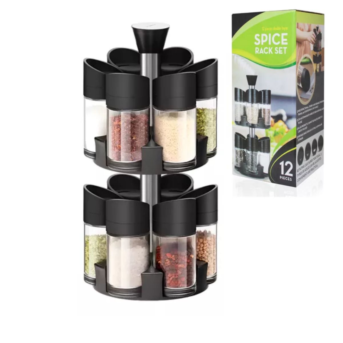 GENERICO - SET ESPECIERO DOS NIVELES VIDRIO