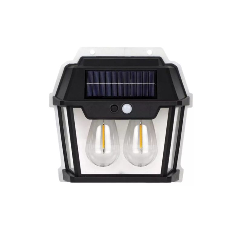 GENERICO - Lampara estaca solar para jardin exterior 2 focos con sensor