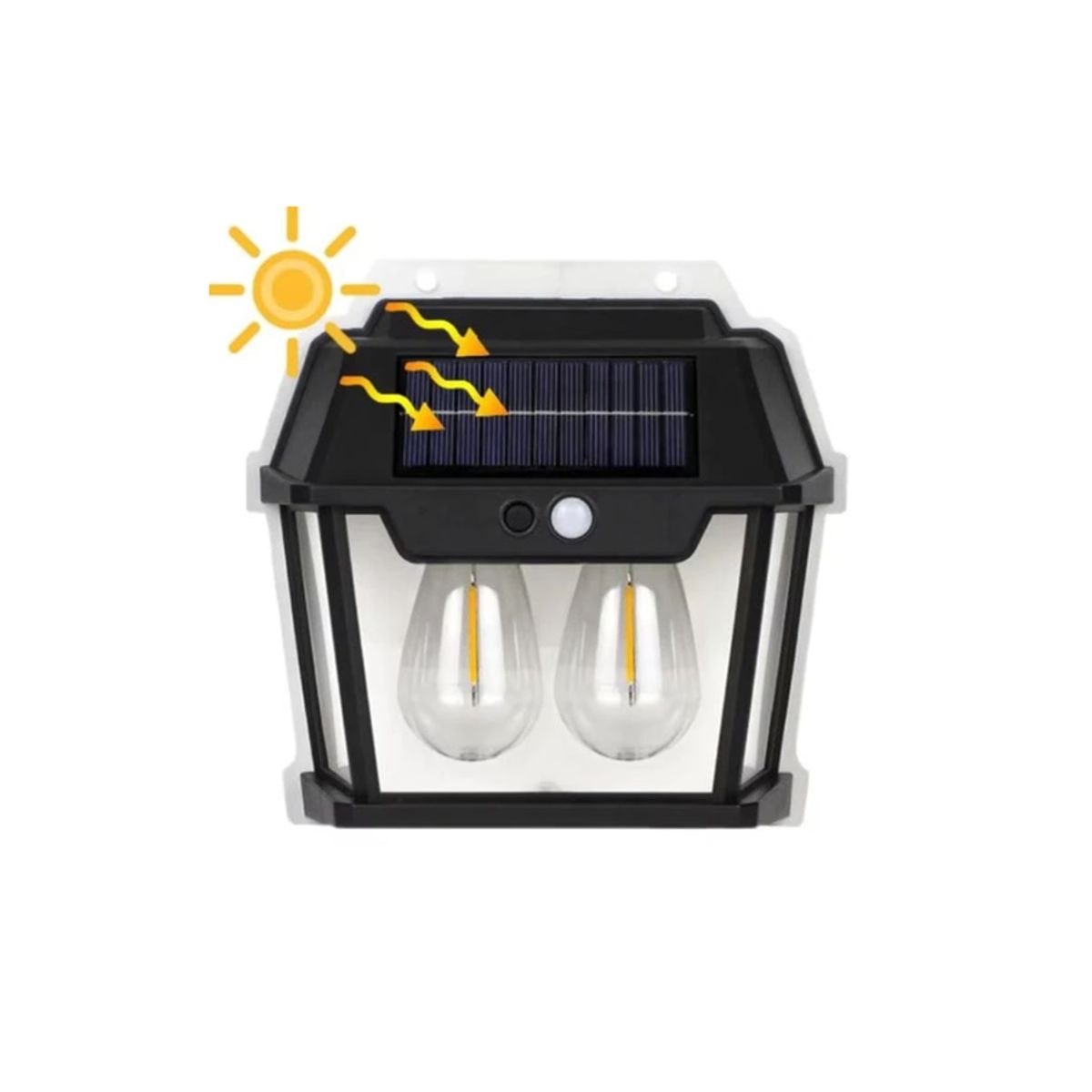 GENERICO - Lampara estaca solar para jardin exterior 2 focos con sensor
