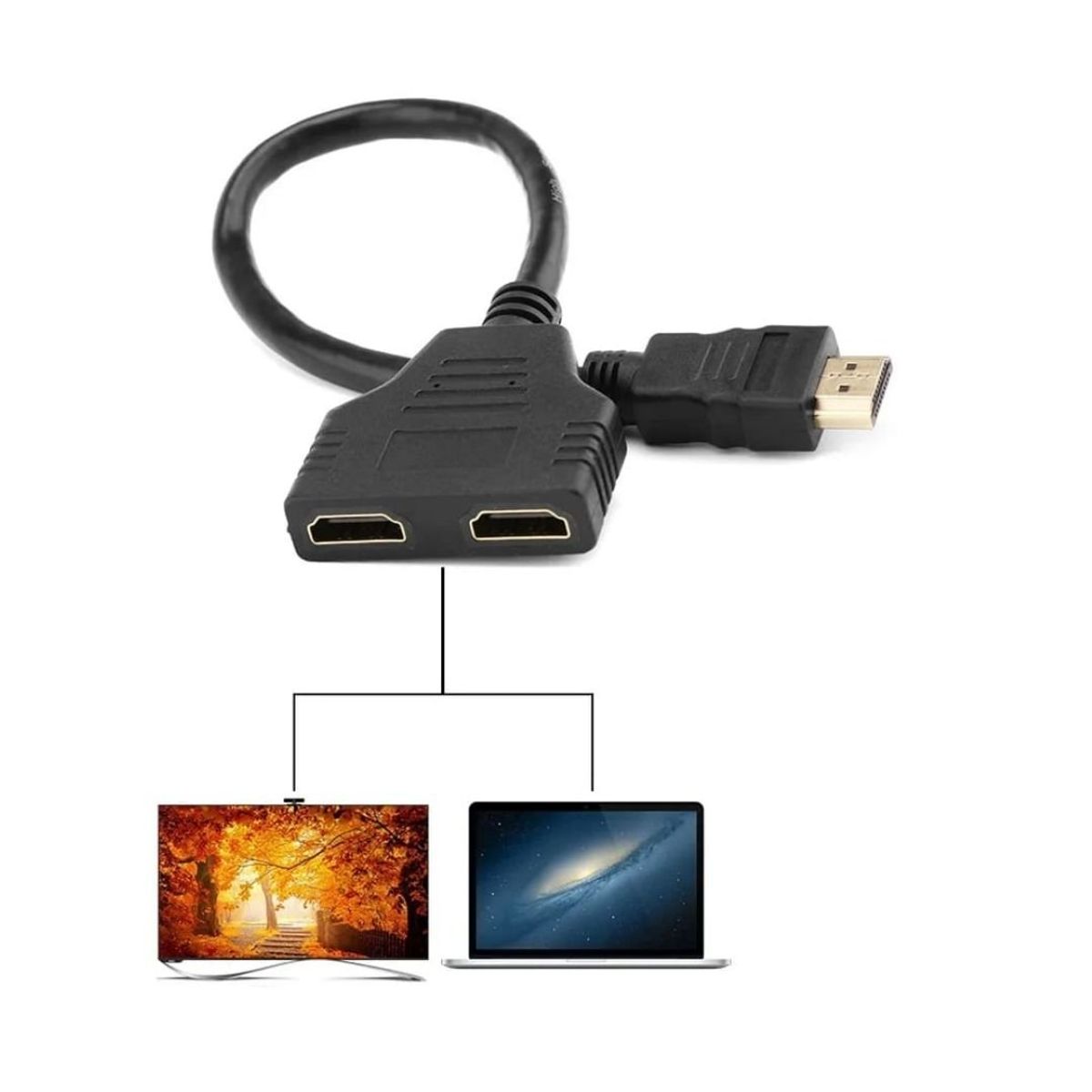 OEM - CABLE ADAPTADOR HDMI 1 MACHO 2 HEMBRAS