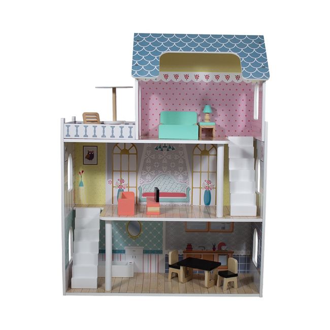 BEBESIT - Casa de Muñecas + Muebles Madera Montessori Princesas