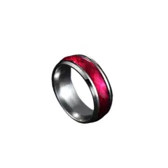 GENERICO - Anillo Titanio Rojo Anillos Juveniles Acero Inoxidable Hombre, Dama