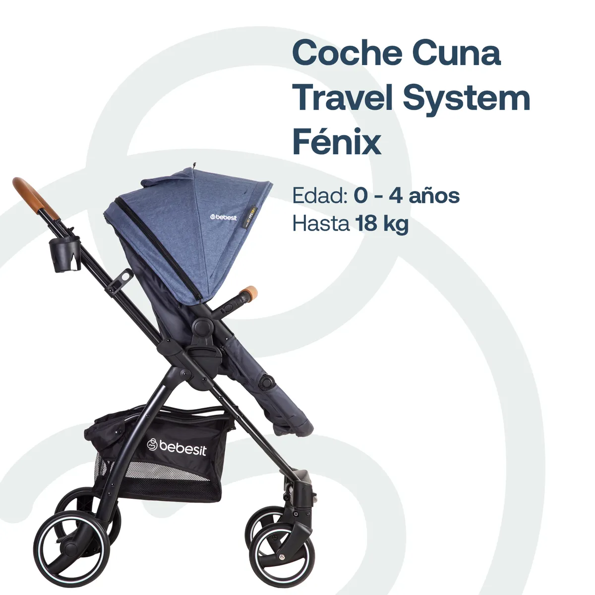 BEBESIT - Coche Travel System Fénix Azul Bebesit