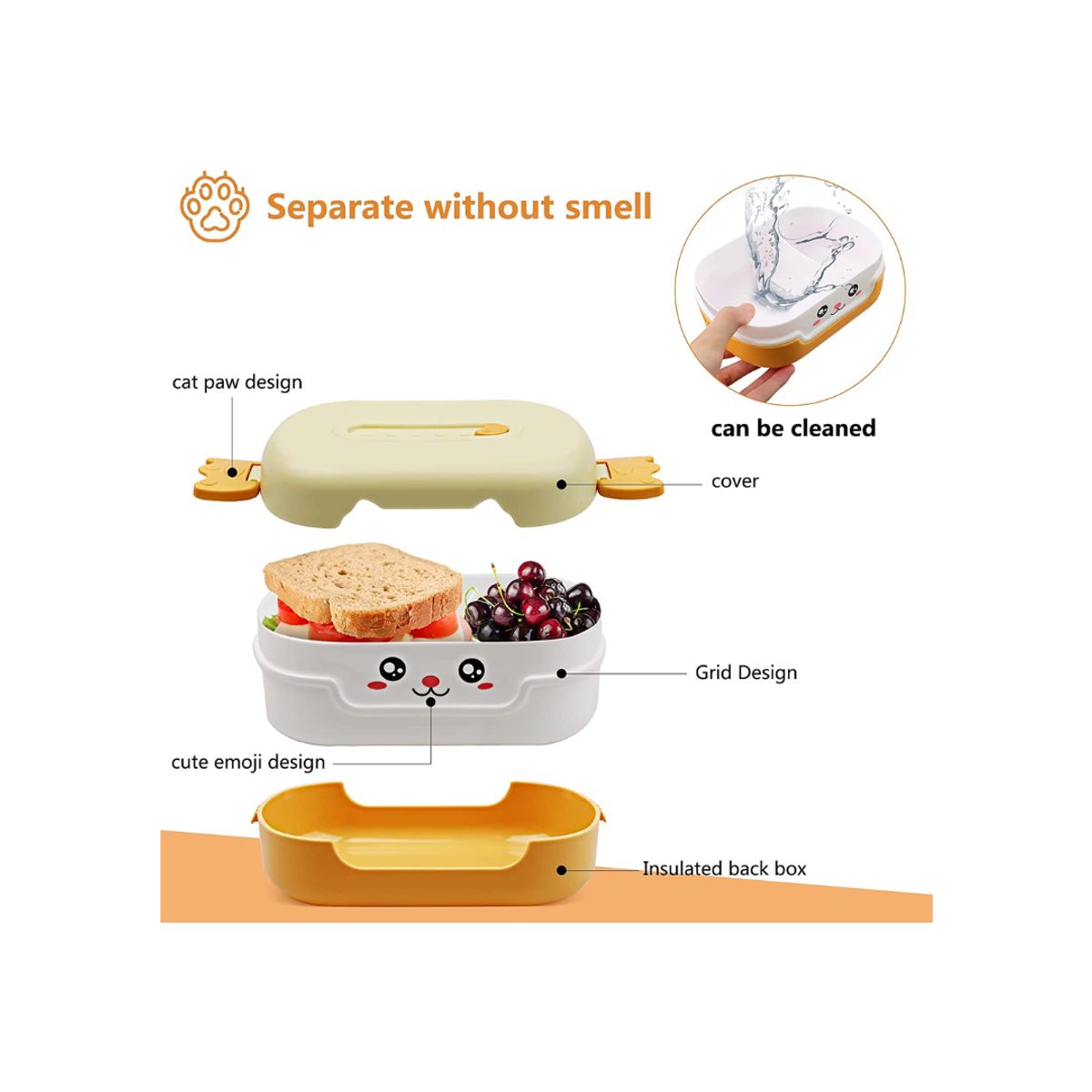 OEM - LONCHERA  PORTATIL PARA NIÑOS AMARILLO