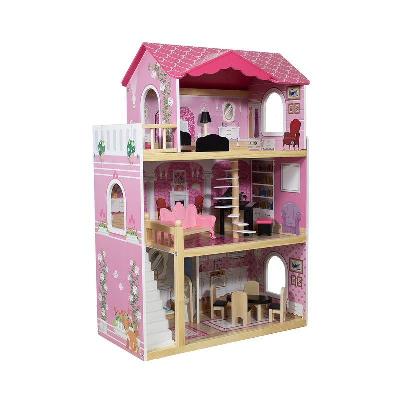 BEBESIT - Casa de Muñecas + Muebles Madera Montessori Encantada
