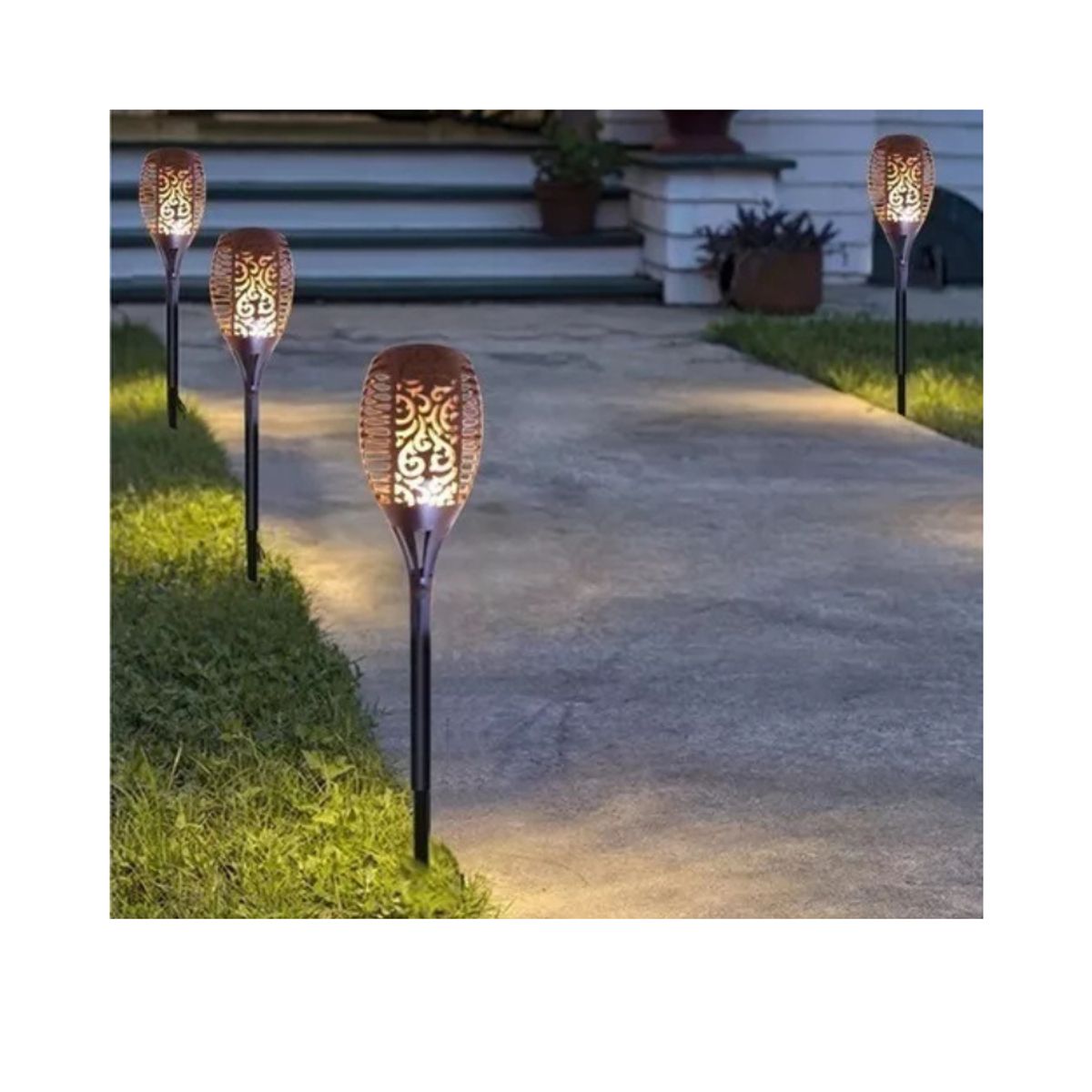 GENERICO - Lampara estaca Exterior Jardin efecto Flama impermeable 51cm