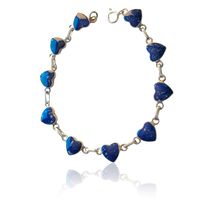 Pulsera Corazón Lapislázuli Plata Fina 950