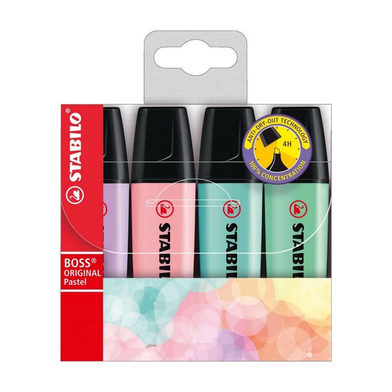 STABILO - Set de 4 Destacadores Stabilo Boss Original Pastel