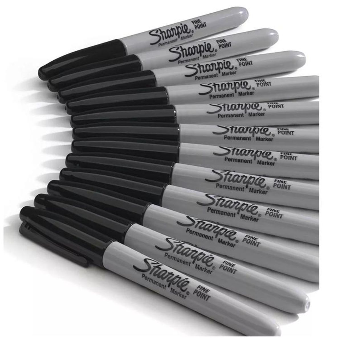 GENERICO - Marcador Permanente Sharpie Punta Fina Negro Caja X12+2