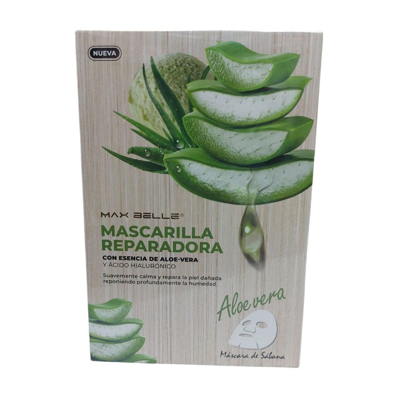 GENERICO - Mascarilla Facial Reparadora Aloe Vera Pack 10 unidades