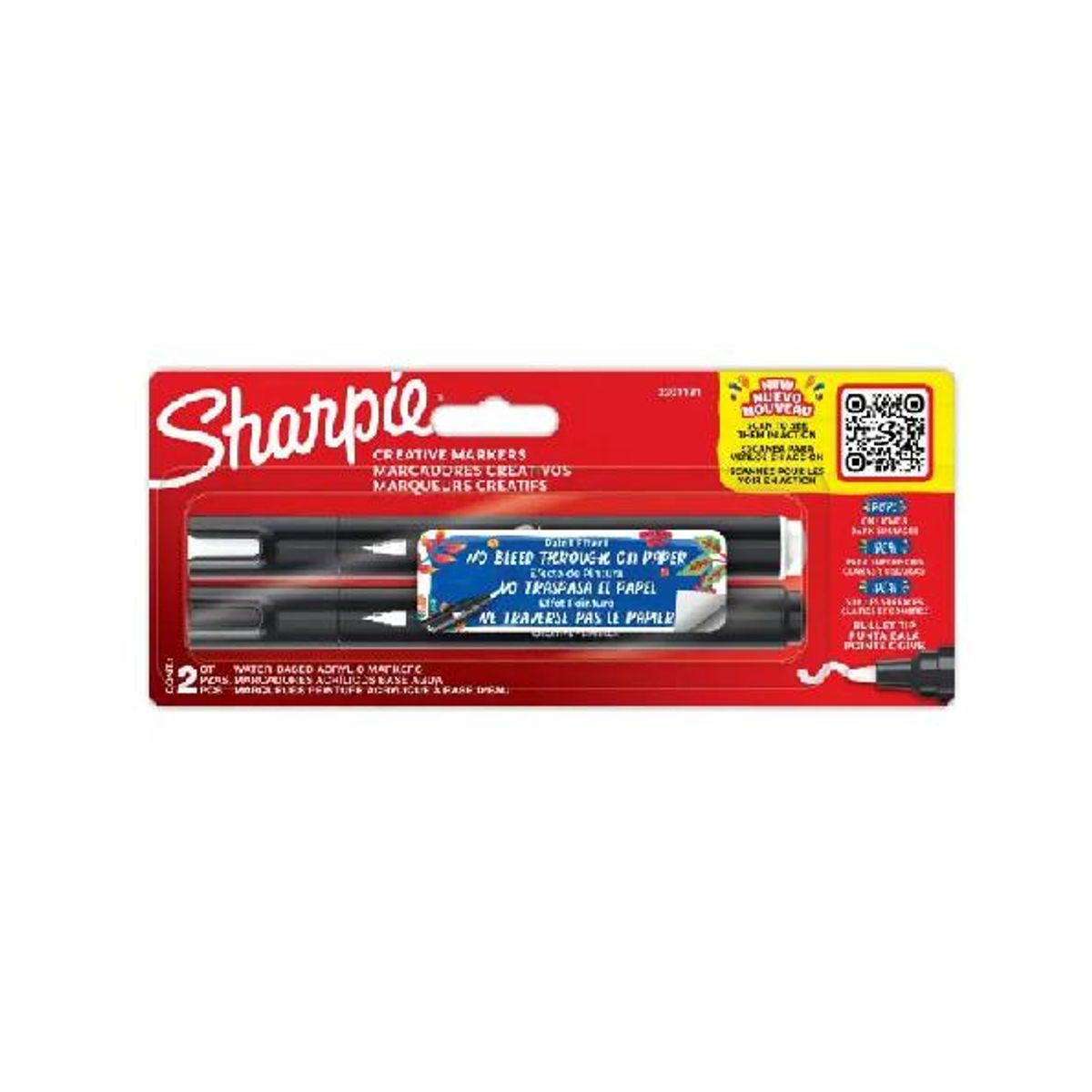 GENERICO - 2 Marcadores Sharpie Acrilicos Punta Bala Multicolor