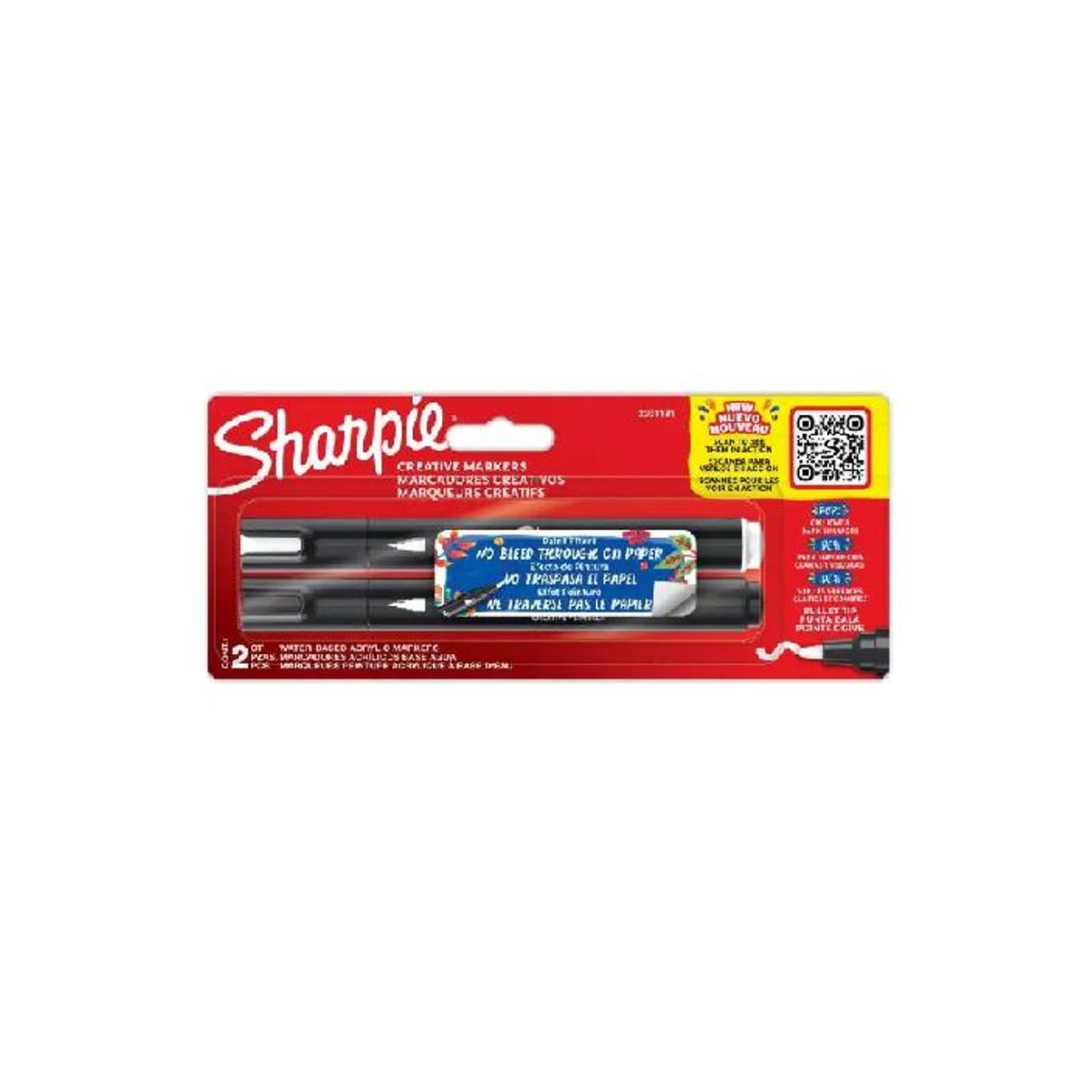 GENERICO - 2 Marcadores Sharpie Acrilicos Punta Bala Multicolor