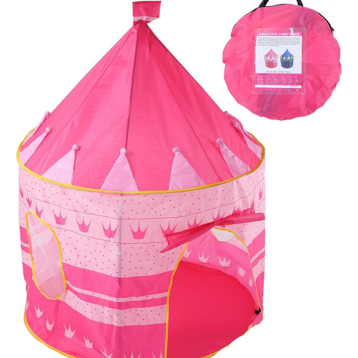 IMPORTCLICK - Carpa Castillo Infantil Hogar 150x135 CM Rosada - Rosa