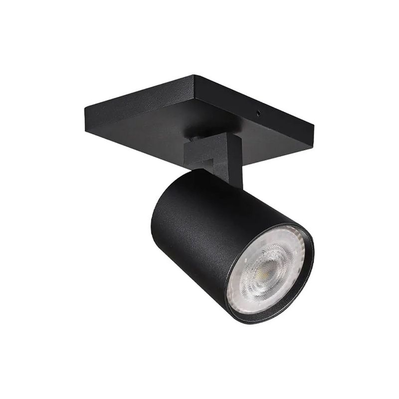 HB LEDS - Foco Spot LED Track Light 1xGU10 Negro Incluye Ampolleta Cálida