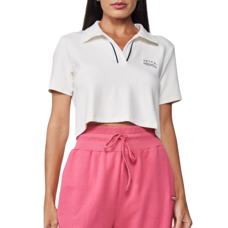 COLCCI - Polera Polo Acortada Estilo Cropped de Colcci