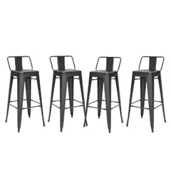 GENERICO - Pack x4 Piso Bar Tolix Negro