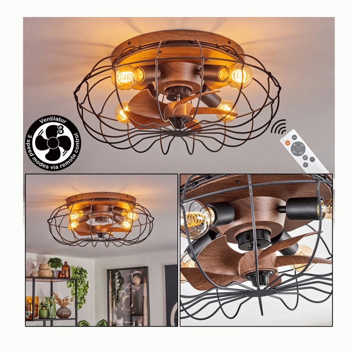 GENERICO - ForgeBreeze Lampara Ventilador