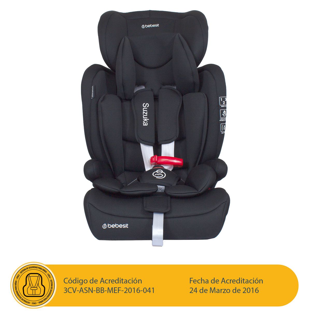 BEBESIT - Silla de Auto Butaca Suzuka Negra